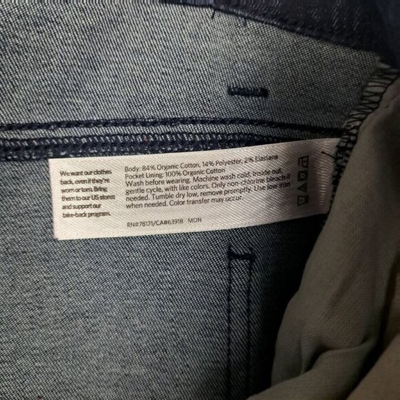 Eileen Fisher Organic Cotton Blend Stretch Ankle Straight Leg Blue Jeans - Picture 5 of 6